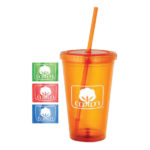 Tumblers with Straw with Seal of Cotton Logo