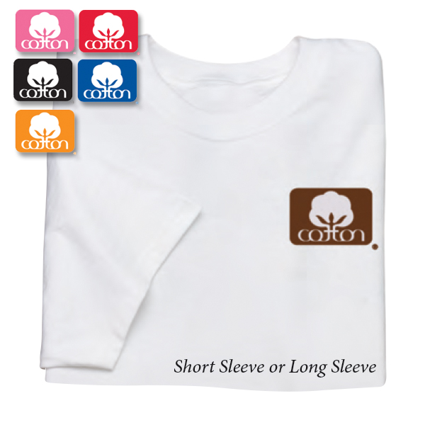 White T-shirt LONG Sleeve with Cotton Logo
